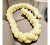 PTKG Trenza para Cuna Bebe,Almohada Antivuelco Bebe,Protector Trenza Cuna,Alfombra Protectora contra CaíDas para Cama, Protector Acolchado Barrotes Cuna,T18,500CM