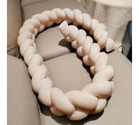 PTKG Trenza para Cuna Bebe,Almohada Antivuelco Bebe,Protector Trenza Cuna,Alfombra Protectora contra CaíDas para Cama, Protector Acolchado Barrotes Cuna,T20,300CM