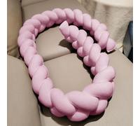 PTKG Trenza para Cuna Bebe,Almohada Antivuelco Bebe,Protector Trenza Cuna,Alfombra Protectora contra CaíDas para Cama, Protector Acolchado Barrotes Cuna,T14,350CM