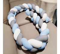 PTKG Trenza para Cuna Bebe,Almohada Antivuelco Bebe,Protector Trenza Cuna,Alfombra Protectora contra CaíDas para Cama, Protector Acolchado Barrotes Cuna,T3,200CM