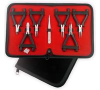 PTL Juego de mini alicates, kit de herramientas de abalorios, herramientas para hacer joyas con alicates de mandíbula de nailon, pasatiempos e ideas de regalo creativas, color azul (negro)