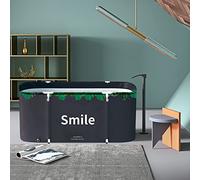 ptlsy Bañera portátil para adultos, plegable, japonesa, para spa personal de hielo frío o caliente en casa, bañera independiente grande con cubierta, con soporte de metal (verde, grande)