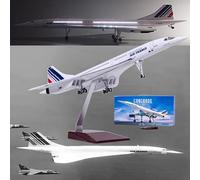 PTLYE 19.7 in 1:125 Air France Concorde Modelo Jet Pasajero avión Modelo preconstruido Modelo de avión de Metal Fundido simulación colección de aviación Regalo (tamaño: LED Air France)
