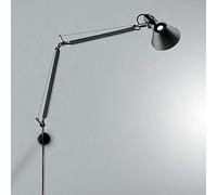 PTLYE Apliques de Pared con Brazo articulado e Interruptor de botón, Barra Ajustable multiángulo, lámparas de Noche Plegables y telescópicas (Negro, Grande)