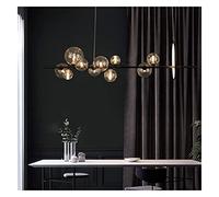 PTLYE Lámpara de araña Moderna Lámparas de araña de Cristal Decorativas nórdicas, Luces Colgantes de Bola de Cristal Transparente, lámpara Colgante de Techo para Isla de Cocina, Sala de Estar, com