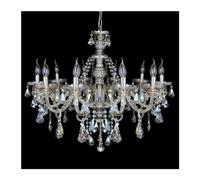 PTLYE Lámpara de Techo de Cristal LED, luz de Color coñac clásico Europeo, lámpara de Vela de Cristal K9, candelabros Ajustables