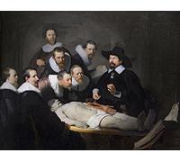 PTLYE Reproducción Cuadro en Lienzo Oleo Sobre Lienzo la lección de anatomía del Dr. Nicolaes Tulp, de Rembrandt Van Rijn para la Decoración del Hogar 60x90cm