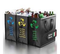 PTMS® Cubos de basura de reciclaje para vidrio, papel y plástico