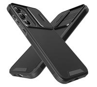 Ptny Funda para Samsung Galaxy S25 Carcasă Militar Blindada de Cámara Deslizante Proteger Fundas, PC y TPU Antigolpes Anti-arañazos Carcasa para Samsung Galaxy S25, Negro