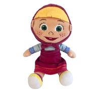 PTS SRL Masha y el oso de peluche Masha para niña, altura 18 cm, asiento - Suave personaje de colección inspirado en la serie de TV - Multicolor