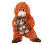 PTS SRL Peluche Punch mono zoológico con mono orangután - personaje de colección inspirado en el cachorro de Macaco japonés - Altura 35 cm sentado - Color marrón