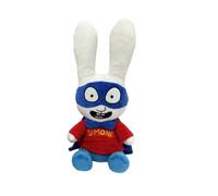 PTS SRL SIMONE IL CONIGLIO Peluche de conejo Simón, versión SUPERHÉROE con máscara, sentado - altura 25 cm incluidas las orejas - Multicolor