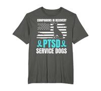 PTSD perro de servicio bandera estadounidense PTSD veteranos de EE. UU Camiseta