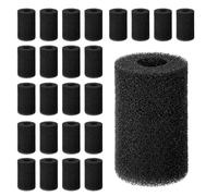 Ptwola 24 esponjas redondas de prefiltro para acuario, cubierta de espuma de repuesto de 0.55 pulgadas, rollo de espuma para peces pequeños, camarones, freír, cubiertas de filtro de peceras