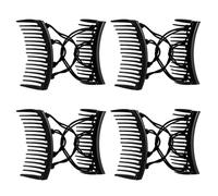 Ptwola 4 peines mágicos para el cabello, elásticos, ajustables, de doble peine, vintage, elásticos, para hacer moños, horquillas sin arrugas, accesorios laterales para peinar el cabello para mujeres y