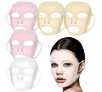 Ptwola 5 hojas de silicona para mascarilla facial, reutilizable, hidratante, 3D, para evitar que la evaporación se caiga, transparente, cuidado de la piel, belleza, gancho para las orejas, herramienta