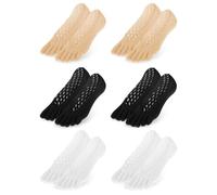 Ptwola 6 pares de calcetines de alineación del dedo en martillo con alivio de juanetes, calcetines ortopédicos de compresión completa, calcetines de cinco dedos sin mostrar, calcetines de corte bajo