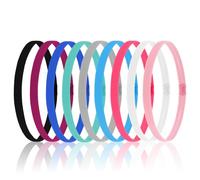 Ptwola 9 diademas elásticas finas para mujer, antideslizantes, deportivas, para entrenamiento, correr, yoga, gimnasio, 9 colores