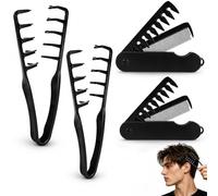 Ptyism 2 Piezas Peine Volumen(Con 2 Piezas Plegables de Doble Púa) Peine Texturizante Hombre丨Texturizador de Cabello Peine Para Hombres Y Mujeres, Cabellos Liso Rizado Accesorio Aseo Para Dar Volumen