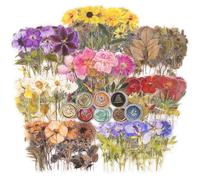 Ptyism 320 Piezas Planta pegatinas Scrapbooking（8 temas）Stickers Scrapbooking丨Stickers Bullet Journal，Adesivi per Scrapbook para Scrapbooking,Bullet Journal Accesorios,Papel Manualidades etc
