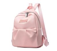 PU Backpack Women's Versatile Backpack Contrasting Crinkled Backpack Backpack Women's, Pink, 25 * 10 * 32CM