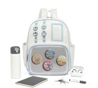 PU Bag, Clear Display Purse & Badge Organizer with Transparent Window, Waterproof Design Main Feature, Versatile Travel Backpack for Work, Fitness, Hiking, Comic con and Daily Use