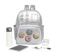 PU Bag - Cute Badge Display Organizer Purse | Transparent Pin Display Bag Waterproof Design Adjustable Strap Shoulder Style for Travel Luggage, Hiking or Sports Outdoors, 450g