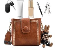 PU BLAST BASS para mujeres, bolso de hombro para mujeres | Bolso de suspensión retro cuadrático, bolso de moda vintage con correas ajustables para desplazamiento, compras, viajes, marrón, riferimento