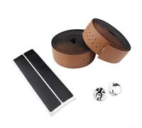 PU Cuero Manillar Wrap Road Para Bicicleta Bar Cinta Perforada Ciclismo Puños Absorción de Choques Antideslizante Para Cinturón de Carreras (Marrón)