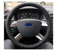 PU Funda Interiores Volante para Focus 2 2005-2011 para Kuga 2008-2011 para C-MAX 2007-2010 Protector Negro Cuero Artificial Cosido A Mano para Volante Coche(Blue Thread)