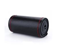 PU Funda Interiores Volante Trenza En El Volante Protector para Volante Coche con Agujas E Hilo Cuero Artificial Diámetro 38cm Accesorios para Automóvil(Red Thread)