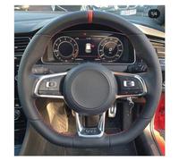 SAIBOL Funda volante PU cuero artificial VW Golf 7/MK7/Golf R/GTI/Polo/Scirocco 2015-2016 Rojo