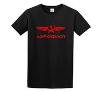 PU KOU AerOf Lot Russian Federation Airlines Russia Communism USSR Retro Political Cotton Crew Neck Unisex Short Sleeve T-Shirt S