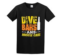 PU KOU Dive Bars and Muscle Cars Jacob Zelazny Transparent Unisex 100% Cotton Short-Sleeve T-Shirts Black XXXL