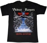 PU KOU Vicious Rumors Digital Dictator Heavy Metal Omen Metal Church Unisex 100% Cotton Short-Sleeve T-Shirts Black XL