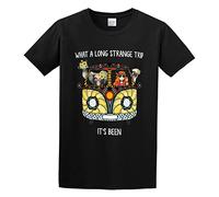 PU KOU What A Long Strange Trip It's Been Unisex 100% Cotton Short-Sleeve T-Shirts Black S