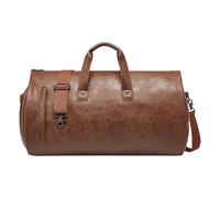 PU Leather Garment Duffle Bag - Travel Duffel with Shoe Compartment, Convertible Suit Bag | Waterproof Garment Bag for Travel and Camping, Spacious and Durable Suitcase for Easy Packing and Transport
