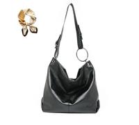 PU Leather Hobo Shoulder Bag for Women,Large Capacity Slouchy Underarm Satchel,Casual Fashion Vintage Crossbody Bag (black, 42 * 10 * 32cm/16.5 * 3.9 * 12.6in)