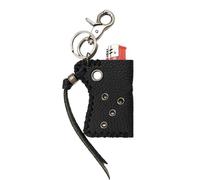 PU Leather Keychain, PU Tool Storage Holder, Modern Punk Organizer, Metal Rivet Accessory, 3.15x2.48x0.79 Inches Stylish Key Container for Adults Friends Couples Family Teens Men Women Gift