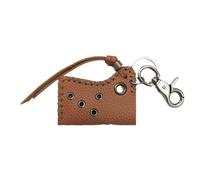 PU Leather Keychain, PU Tool Storage Holder, Modern Punk Organizer, Metal Rivet Accessory, 3.15x2.48x0.79 Inches Stylish Key Container for Adults Friends Couples Family Teens Men Women Gift
