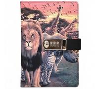 PU Leather Password Notebook, A5 Dragon Journal with Combination Lock, Personal Diary with Lock(I)