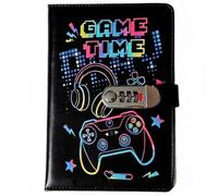 PU Leather Password Notebook, A5 Lockable Journal, Personal Diary with Lock, Journal with Combination Lock(Game)