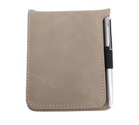 PU Leather Scorecard Holder Yardage Book Cover with Pen Elastic Band Light Brown Durable Golf Scorebook for Golf Course Play 11.5x9.5x2cm