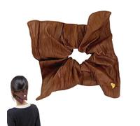 PU Leather Scrunchies, Large Elastic Hair Ties, Stylish Ponytail Holder, Soft and Durable Hair Accessories for Women, Girls, Ideal for Thick and Thin Hairs, 24x18cm Dark Color