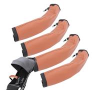 PU Leather Stroller Handlebar Covers | Zippered Removable and Washable Handle Protector | Soft Comfortable Anti-Slip Baby Pram Accessories | Fit for Toddler Strollers & Travel Systems