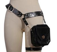 PU Leather Thigh Pack - PU Leather 16cm, Vintage Leg Pouch, Steampunk Utility Bag | Compacto Portador de Viaje al Aire Libre para Senderismo, Gimnasio, Correr, equitación, Senderismo,