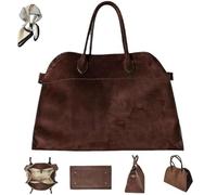 PU Leather Tote Bag for Women,Large Capacity Shoulder Bag,Luxury Retro Casual Hobo Purse (Suede coffee color)