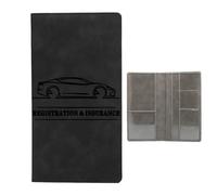 PU Leather Vehicle License Document Case, Stylish Travel Wallet, Portable Paperwork Organizer Case, Multifunctional Wallet Case for Driver's License, Key, Business Card, Receipt (Gray, Black, Brown)