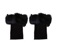 PU?o de Bota 1 Par de Piel Sint¨¦Tica de Punto Tobillo Corto Calentadores de Pierna para Mujeres de Invierno 4 Colores(Blanco)