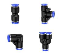 PU PE PV PY 24 unids/caja kit de conector de manguera neumática de 6mm, accesorios de conexión de empuje de manguera de aire de liberación rápida neumática(PU-BOX-A)